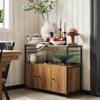 Mikrowellenschrank FSB63-PF Schwarz - Braun - Holzwerkstoff - Metall - 38 x 80 x 100 cm