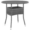 Gartentisch Grau - Metall - Polyrattan - 80 x 75 x 80 cm