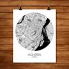 Poster Montreal Carte ronde Noir - Papier - 40 x 50 x 40 cm