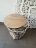 Beistelltisch Tisch mit Stauraum Ø 39 cm Weiß - Holzwerkstoff - Metall - 39 x 41 x 39 cm