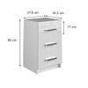 Table de nuit Irma blanc brillant Blanc - En partie en bois massif - 37 x 66 x 35 cm