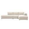 Ecksofa HUDSON mit Chaiselongue Webstoff Saia: Beige - Longchair davorstehend rechts
