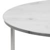 Tavolino Katori III Vetro/ Metallo - Effetto marmo bianco / Cromo