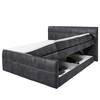 Letto boxspring Jansen Grigio - Tessile - 200 x 110 x 220 cm