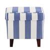Sessel Colmar Webstoff Blau gestreift - Blau - Mit Hocker
