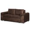 Schlafsofa Latina mit schräger Armlehne Microfaser - Microfaser Afua: Schokoladenbraun - Breite: 170 cm