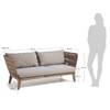 Gartensofa Bellano(3-Sitzer) Akazie massiv / Mischgewebe - Beige