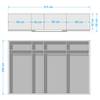 Schwebetürenschrank Quadra II Eiche Sanremo Hell Dekor / Hochglanz Weiß - Breite x Höhe: 315 x 230 cm - 315 x 230 cm