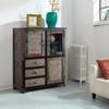 Highboard Goa II Mango teilmassiv - Mango Dunkelbraun