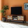 Mobile TV Orient Acacia massello / Metallo - Multicolore