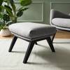 Pouf repose-pieds Hepburn I Tissu - Noir - Tissu Milan Gris clair - Tissu Milan : Gris clair - Noir