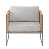 Gartensessel TEAKLINE Webstoff / Teak massiv - Hellgrau