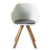 Chaises à accoudoirs Skelde I Matière plastique / Hévéa massif - Blanc - Lot de 2