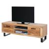 TV-Lowboard Loxton II Eiche teilmassiv / Metall - Eiche / Schwarz
