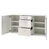 Dressoir Vantaa hoogglans wit/eikenhouten look