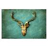 Impression sur toile The Deer Bleu - Bois massif - Textile - 120 x 80 x 2 cm