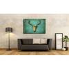 Impression sur toile The Deer Bleu - Bois massif - Textile - 120 x 80 x 2 cm