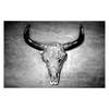 Bild Black & White Head Grau - Massivholz - Textil - 120 x 80 x 2 cm