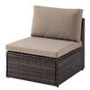 Loungesessel Paradise Lounge Polyrattan / Polyester - Braun / Beige