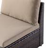 Loungesessel Paradise Lounge Polyrattan / Polyester - Braun / Beige