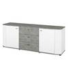 Sideboard Karlsburg Weiß / Beton Dekor