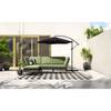 Loungefauteuil Akona polyrotan/geweven stof - zwart/grijs
