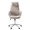Poltrona Executive Austinmer Microfibra/Ecopelle - Beige/Bianco