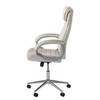 Poltrona Executive Austinmer Microfibra/Ecopelle - Beige/Bianco