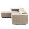 Ecksofa KINX mit Longchair Samt Shyla: Beige - Breite: 294 cm - Longchair davorstehend links - Keine Funktion