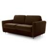 Canapé convertible Leopoldina Velours - Marron foncé - Largeur : 169 cm