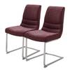 Chaises cantilever Agestina (lot de 2) Tissu / Acier inoxydable - Bordeaux