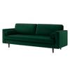 Divano Pirk (3 posti) velluto - Verde scuro
