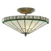 Plafondlamp New York glas/staal - 2 lichtbronnen