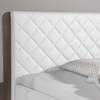 Lit capitonnée Groven Blanc - Cuir synthétique - 172 x 105 x 210 cm