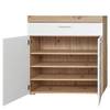 Schoenenkast Amanda Hoogglans wit/knoestige eikenhouten look
