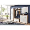 Schoenenkast Amanda Hoogglans wit/knoestige eikenhouten look