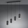 Hanglamp Robin II transparant glas /aluminium - 4 lichtbronnen