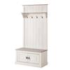 Kompaktgarderobe Neely Kiefer massiv - Kiefer Weiß / Kiefer Grau