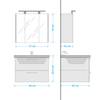 Badkamerset 3050 II (2-delig) Incl. lamp - met keramische wasbak - Hoogglans wit - Breedte: 80 cm