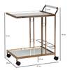 Serveerwagen Recess glas/metaal - goudkleurig