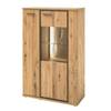 Highboard Doora Asteiche teilmassiv - Asteiche Bianco / Graphit