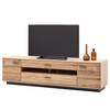 Tv-meubel Salvo deels massief eikenhout - Bianco balkeneikenhout/grijs - Breedte: 210 cm