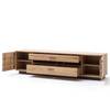 Tv-meubel Salvo deels massief eikenhout - Bianco balkeneikenhout/grijs - Breedte: 210 cm