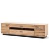 Tv-meubel Salvo deels massief eikenhout - Bianco balkeneikenhout/grijs - Breedte: 210 cm