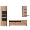 Woonwand Buena I (3-delig) Bruin - Plaatmateriaal - Metaal - 246 x 210 x 50 cm