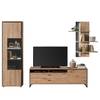 Woonwand Buena I (3-delig) Bruin - Plaatmateriaal - Metaal - 246 x 210 x 50 cm