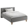 Letto imbottito Woodlake I Tessuto Mavie: grigio - 140 x 200cm - Senza portaoggetti interno