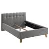 Letto imbottito Woodlake I Tessuto Mavie: grigio - 140 x 200cm - Senza portaoggetti interno