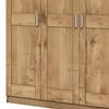 Armadio con ante battenti Woodston Marrone - Legno massello - 152 x 205 x 60 cm