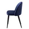 Sedia imbottita Jacklin I (2 pezzi) Velluto / Metallo - Nero - Blu scuro